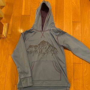 LL Bean fleece lined sweatshirt sz 10-12 blue/ purple